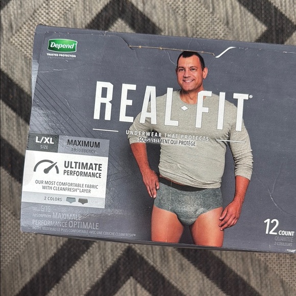 Real-Fit Men's Depends Underwear, Gray, Open box of 8 - not 12, L/XL - Picture 10 of 14